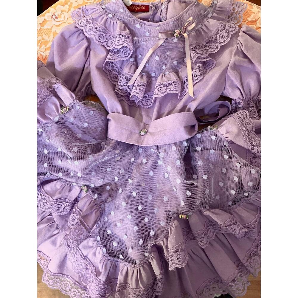 HONEYBEE 4T Lavender Dress, Western, Prairie, Dance Costume,Tea Party Dress,